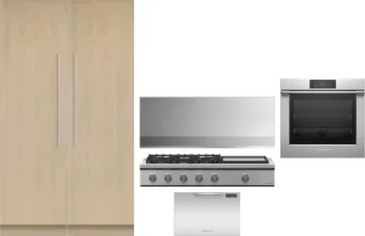 6 Piece Package Includes Refrigerator, Freezer, Cooktop, Wall Oven, Hood And Dishwasher